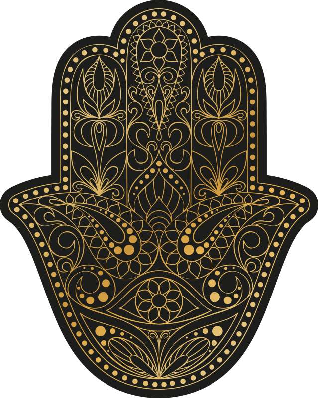 Fatma hand mandala vinyl rug - TenStickers
