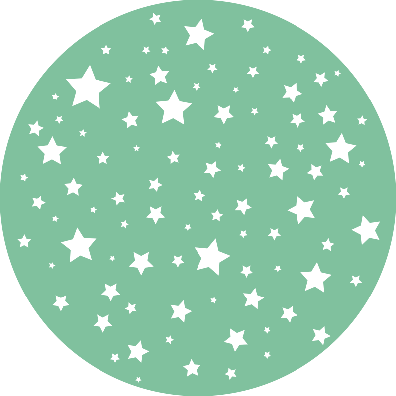 Green Stars kids vinyl rug - TenStickers