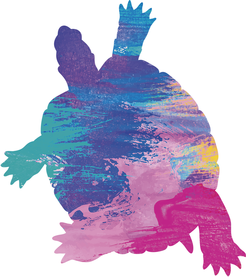 Colorful Tortoise Silhouette animal vinyl rug - TenStickers