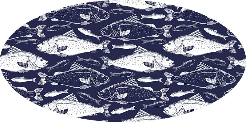 Marine Fish Pattern animal vinyl rug - TenStickers