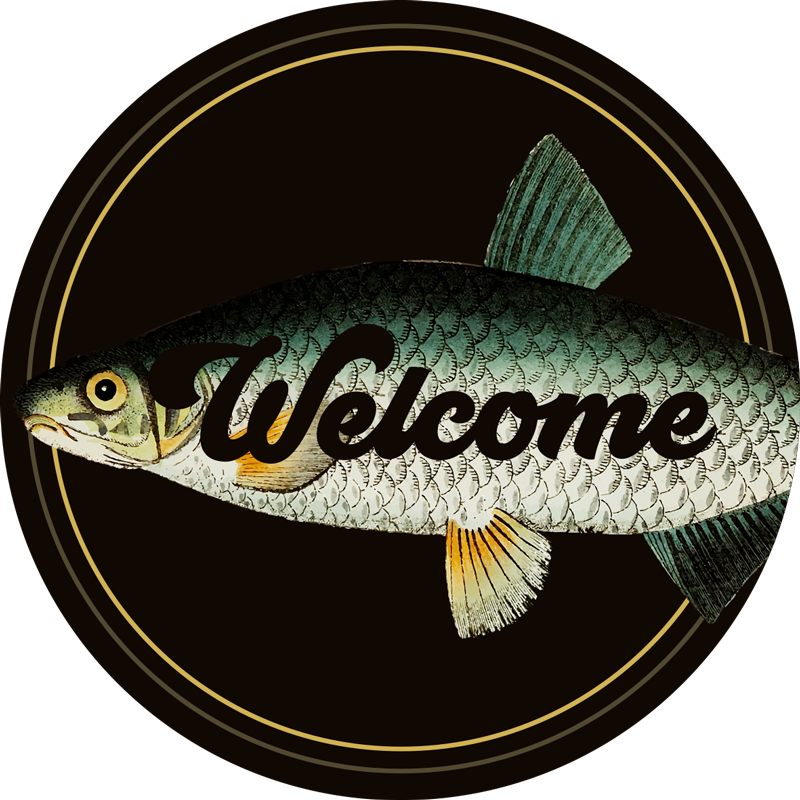 Welcome Fish Entryway animal vinyl rug - TenStickers