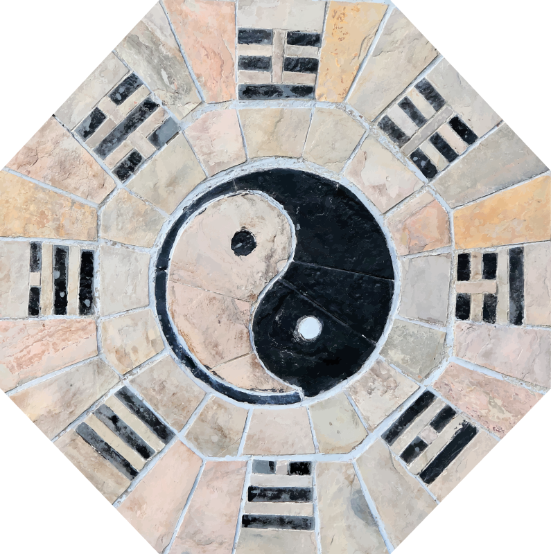 Yin Yang Mosaic mosaic vinyl rug - TenStickers