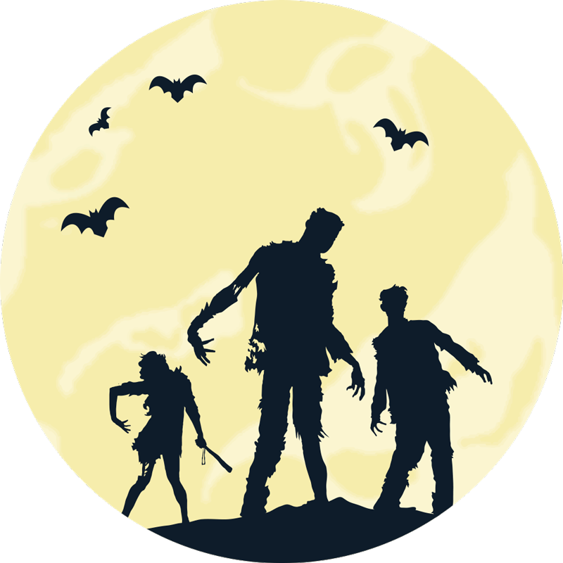 Horror zombie family vinyl living room rug - TenStickers
