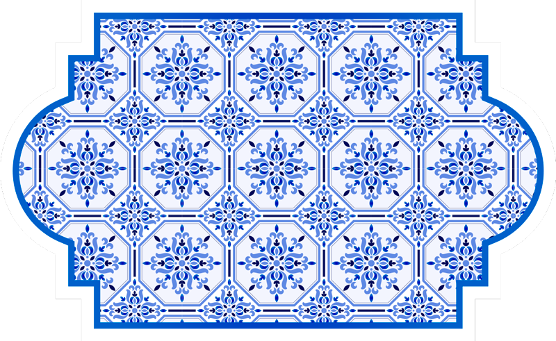 Lisbon tiles style entrance hall vinyl rug - TenStickers