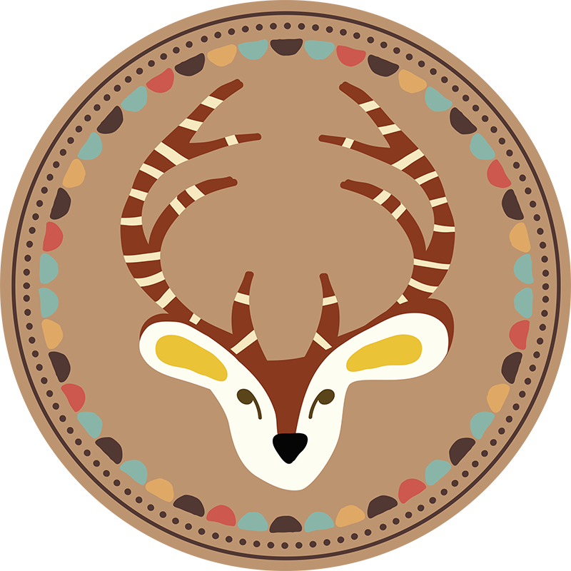 Autumn deer animal vinyl rug - TenStickers