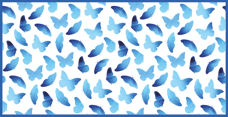 Butterfly Patterned kids vinyl rug - TenStickers