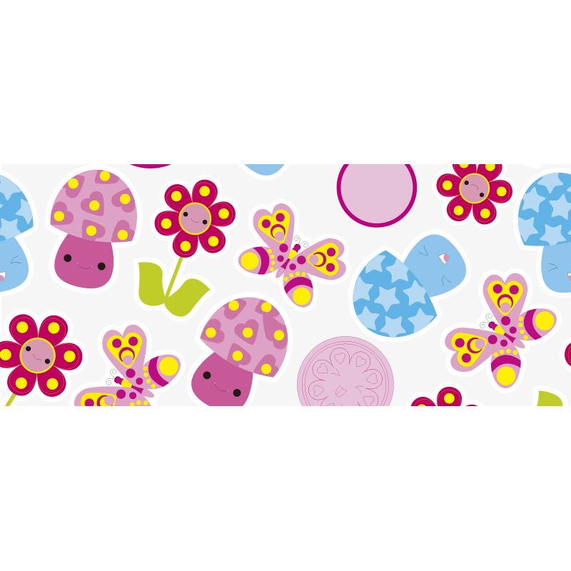 Cartoon flowers kids vinyl rug - TenStickers
