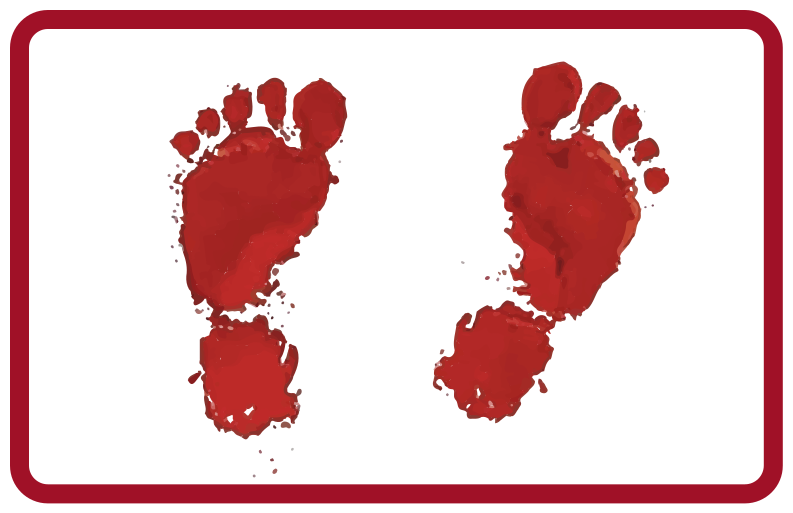 Red Footprints Imprint custom rug - TenStickers