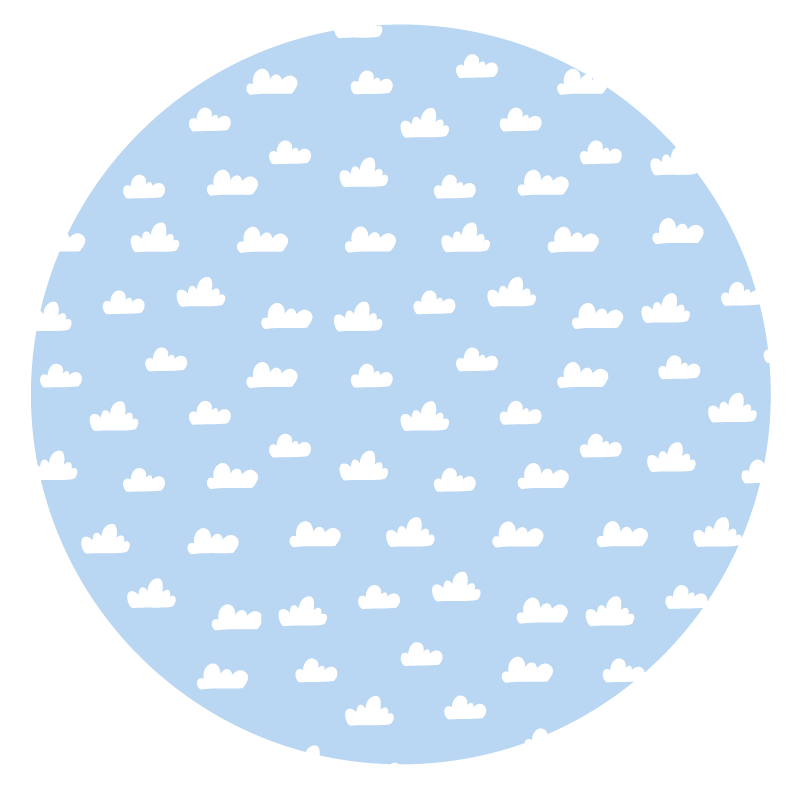 blue and white clouds vinyl rug - TenStickers