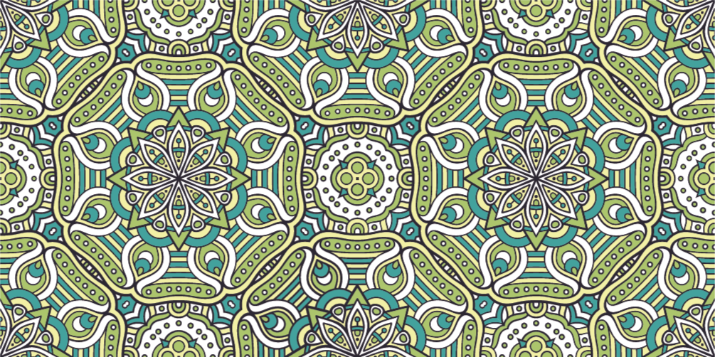 Mandala Waves mandala vinyl rug - TenStickers