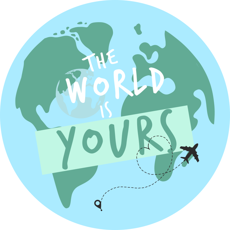 World Travel Adventure world map vinyl rug - TenStickers