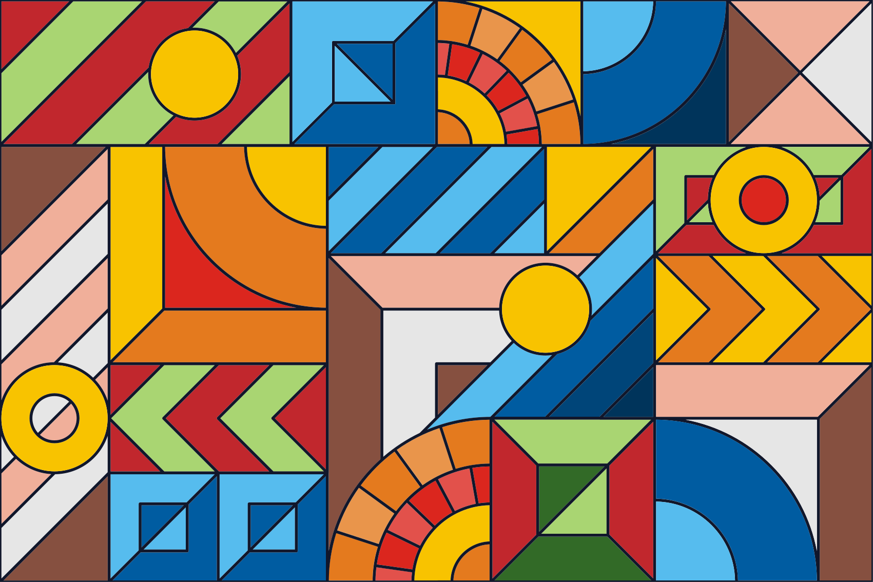 Abstract Geometrics geometric vinyl rug - TenStickers