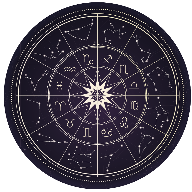 Astrological Compass circular vinyl rug - TenStickers