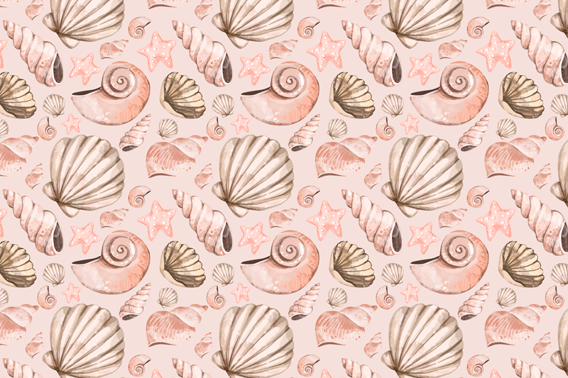 Seashell Patterns animal vinyl rug - TenStickers