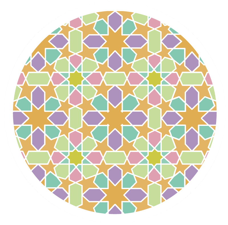 Star Mosaic Circle geometric vinyl rug - TenStickers