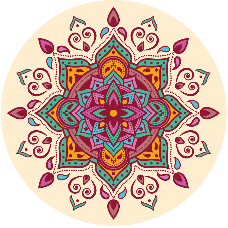 Pinkish Mandala vinyl rug - TenStickers