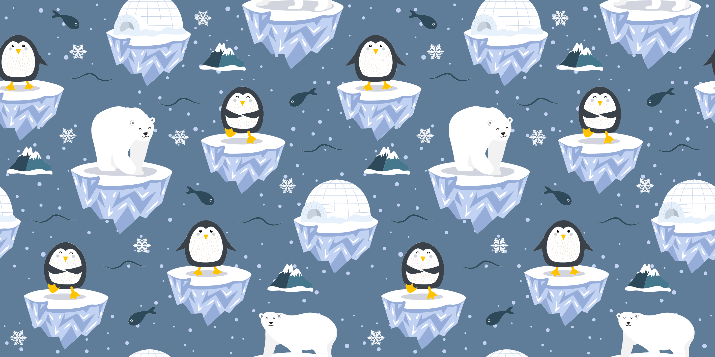 Polar Celebration animal vinyl rug - TenStickers
