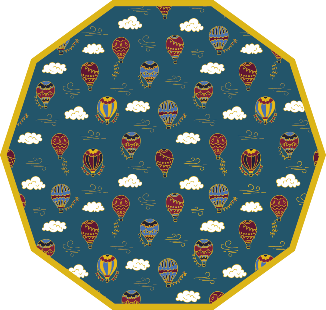 Hot Air Balloons playroom carpet - TenStickers