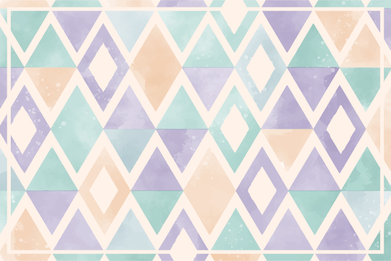Geometric Pastel Palette geometric vinyl rug - TenStickers