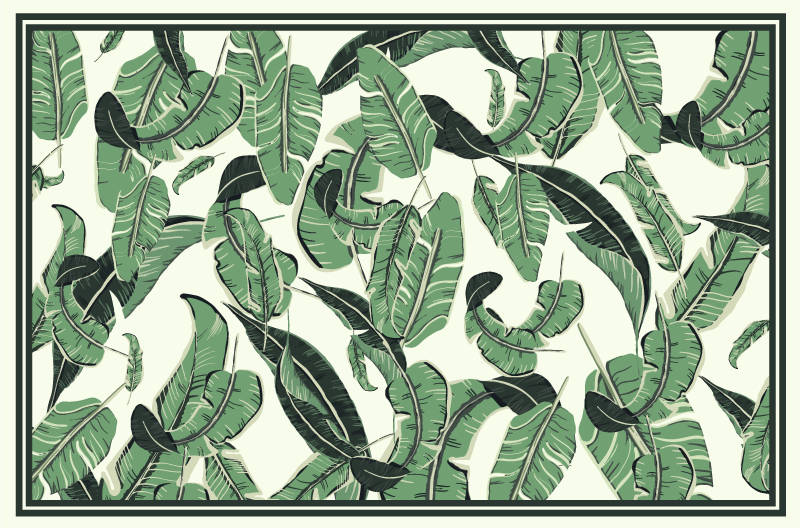 giant palm leaves floral rug - TenStickers