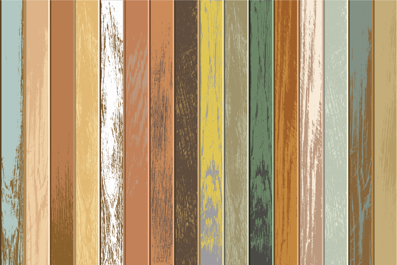 colourful wooden slabs wood flooring - TenStickers