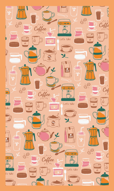 vinyl rug for kitchen coffee beans - TenStickers