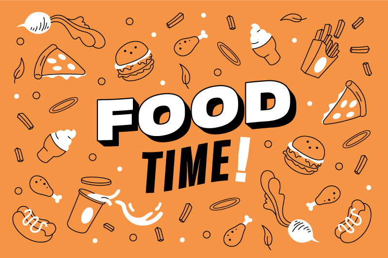 Food time! Custom vinyl rug - TenStickers