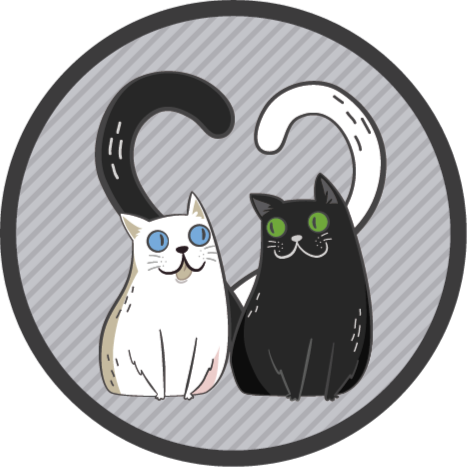 Vinyl rug two cats with colored eyes animal rug - TenStickers