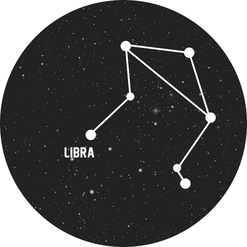 Zodiac sign Libra modern rug - TenStickers