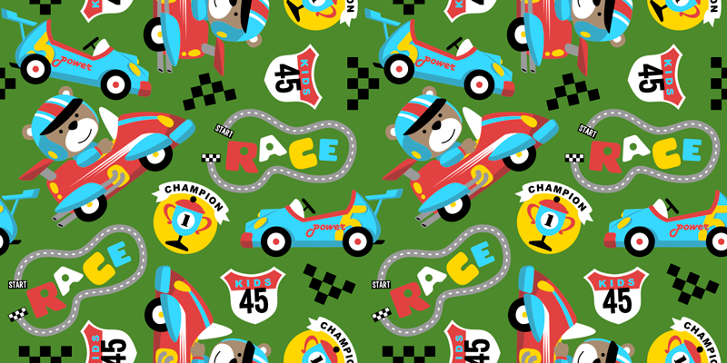 Playful Racing Circuit kids vinyl rug - TenStickers