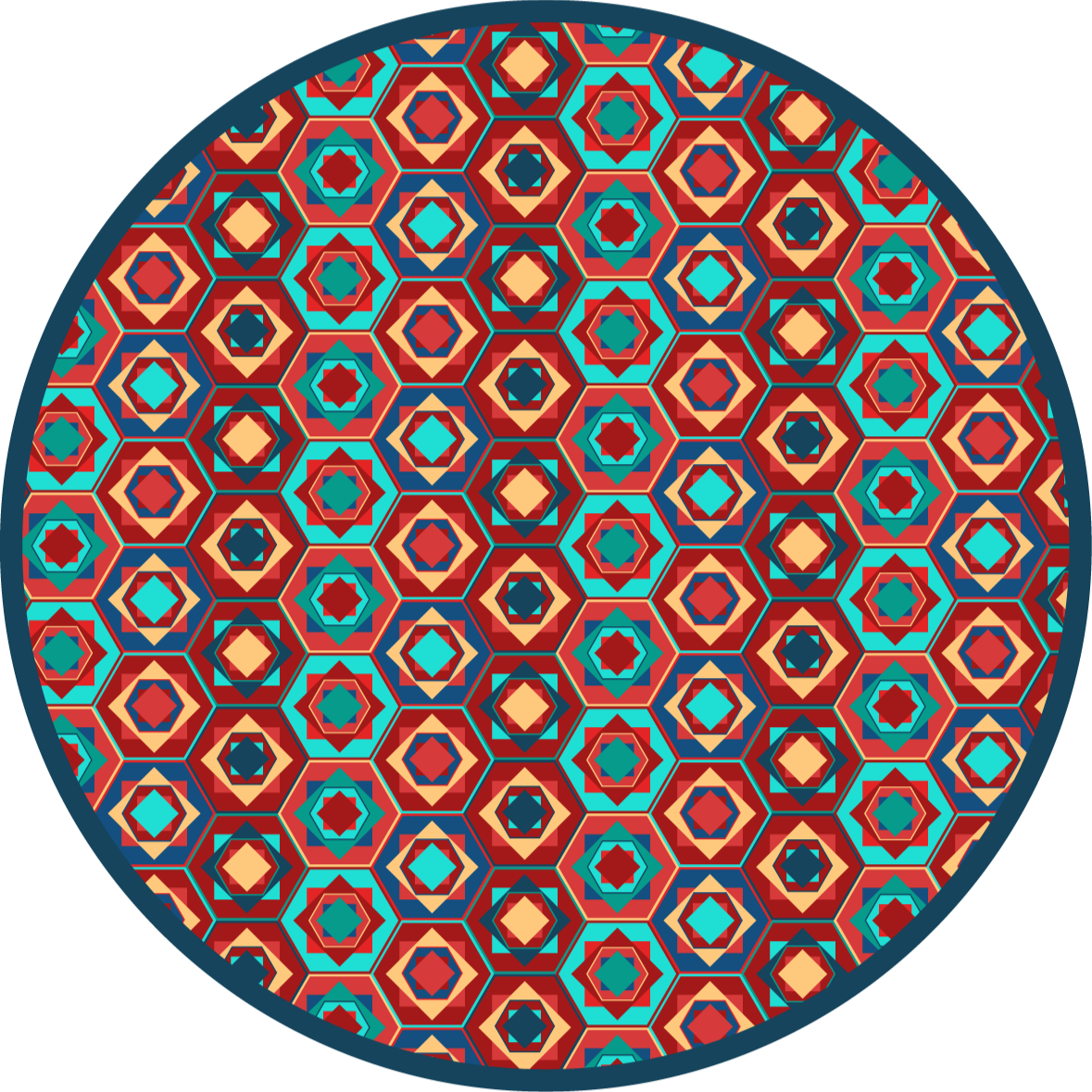 Colorful geometric hexagons vinyl rugs - TenStickers