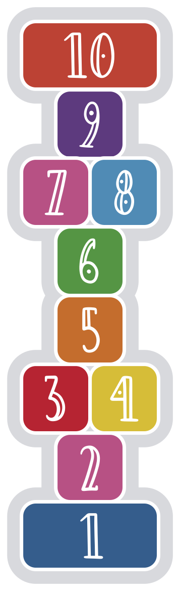 Hopscotch Sequence game vinyl rug - TenStickers