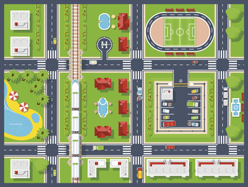 City Playmat road vinyl rug - TenStickers