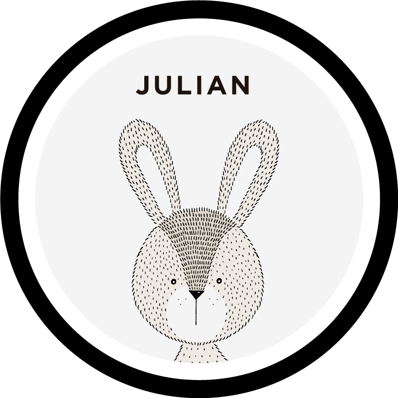 Customizable vinyl rug rabbit personalised mat - TenStickers
