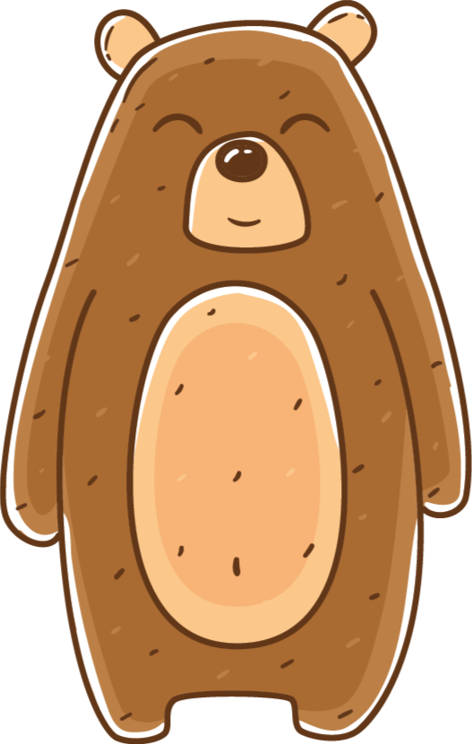 Bear Illustration animal vinyl rug - TenStickers