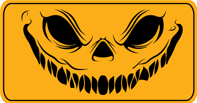 Spooky Grinning Face halloween vinyl rug - TenStickers