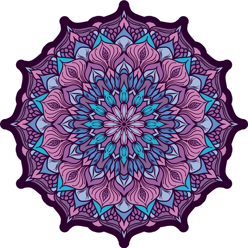 Boho mandala pattern mandala vinyl rug - TenStickers
