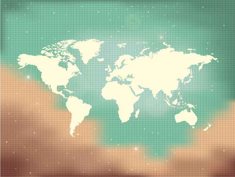 World Map Illustration world map vinyl rug - TenStickers