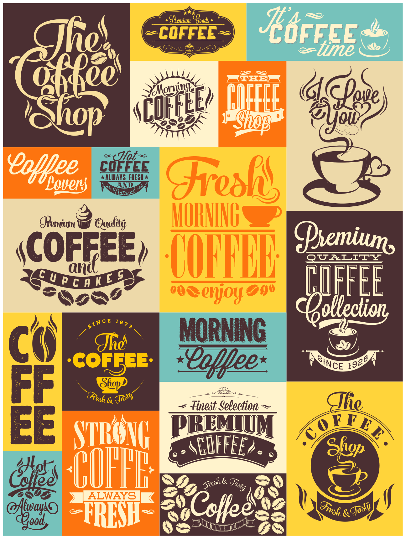 Coffee design kitchen floor tiles - TenStickers
