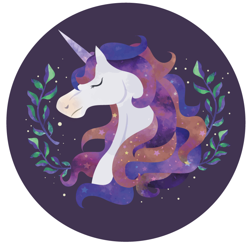 hand drawn elegant unicorn vinyl rug - TenStickers
