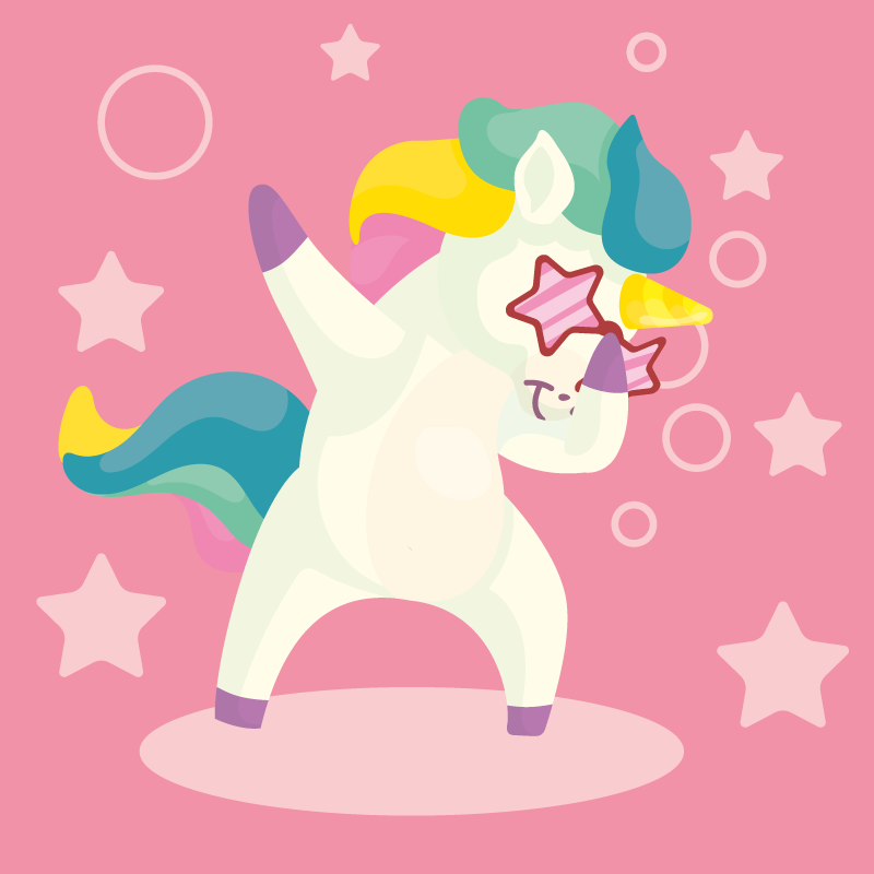 Dancing Unicorn Magic kids vinyl rug - TenStickers