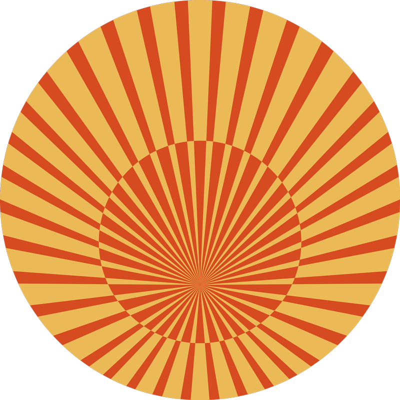 Sunburst Circular Pattern striped vinyl rug - TenStickers