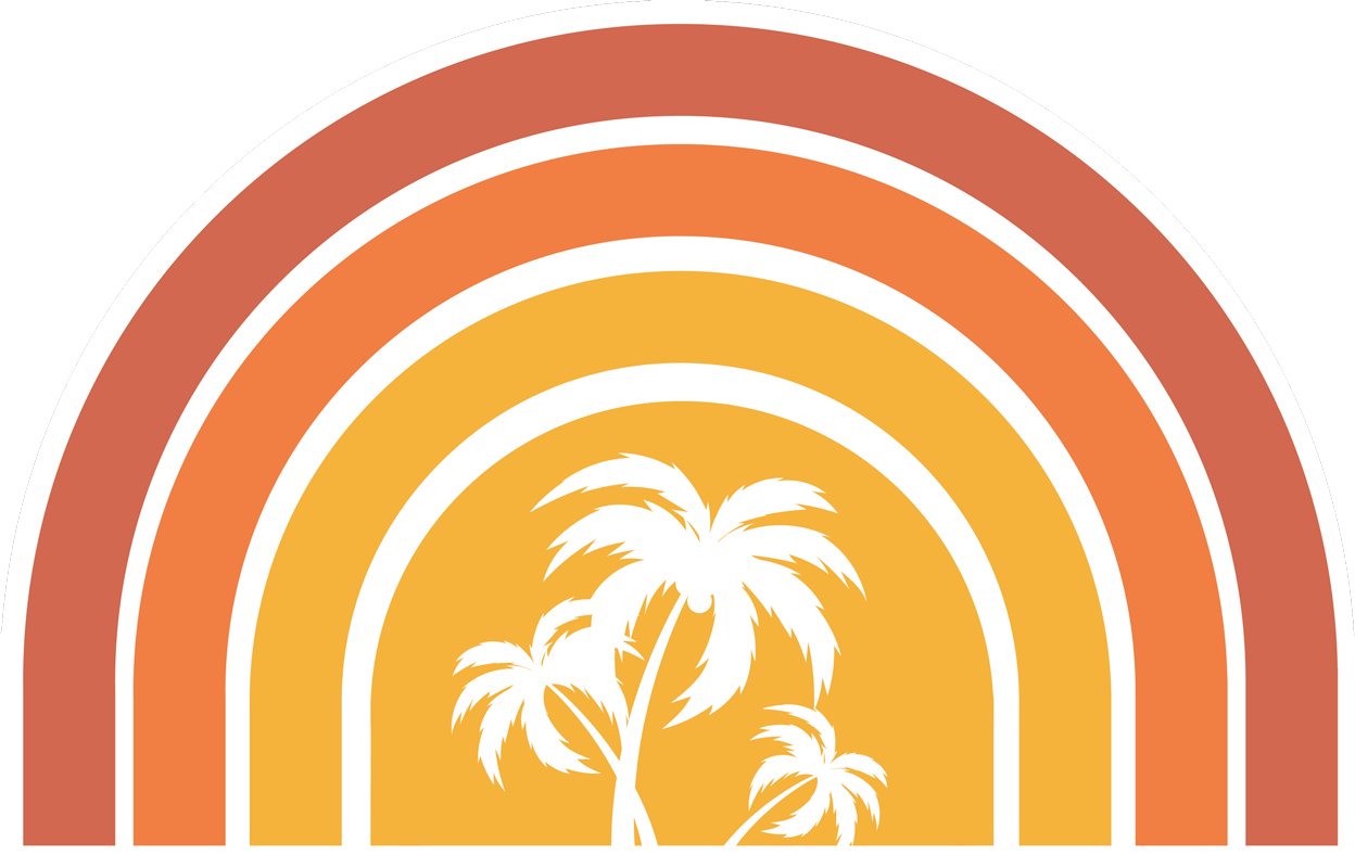 Retro Sunset and Palms vintage rug - TenStickers