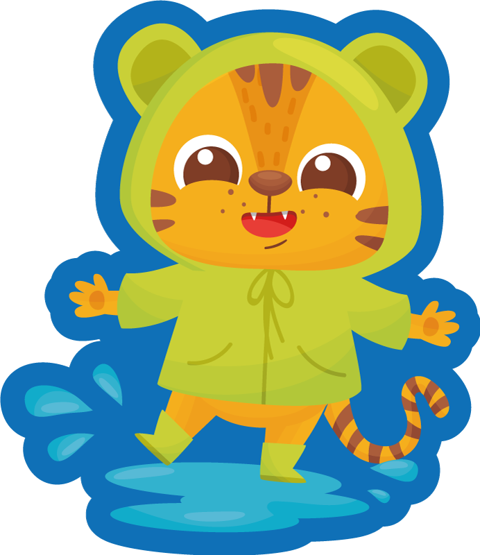 Cartoon Tiger Character kids vinyl rug - TenStickers