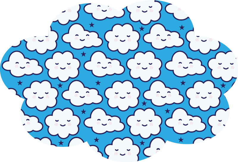 Cloudy Dreamscape nursery vinyl rug - TenStickers