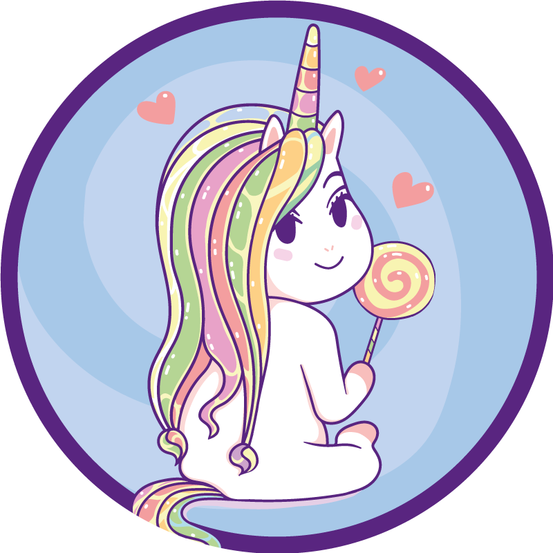 Unicorn Lollipop kids vinyl rug - TenStickers