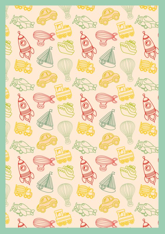 Kids space cartoon vinyl rug - TenStickers