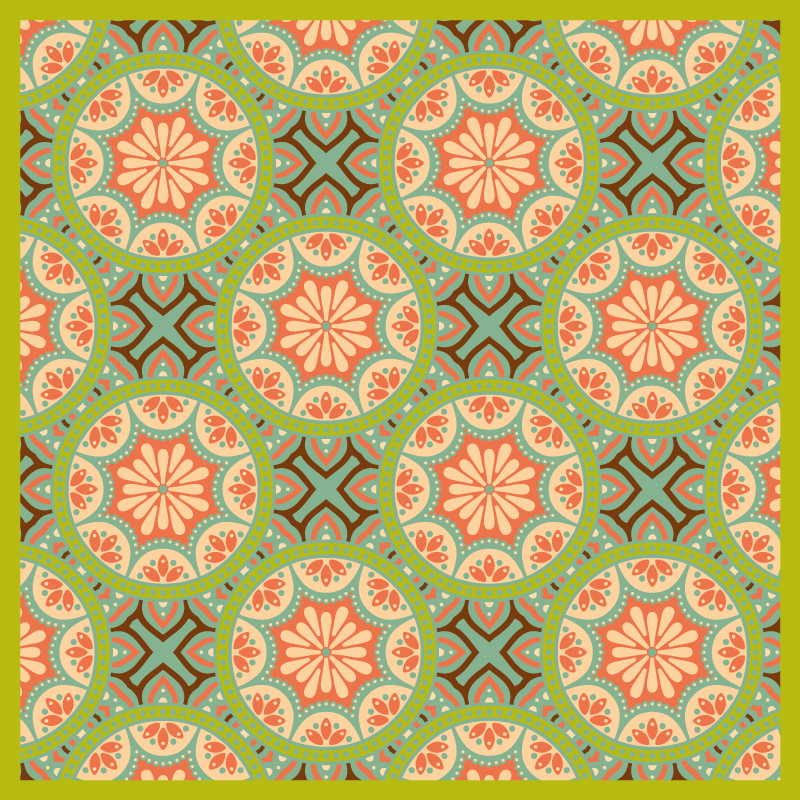 Square Persian green mosaic floor tiles - TenStickers