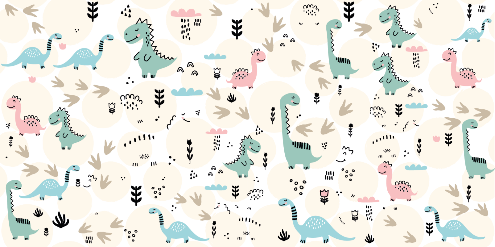 dinosaur prints pattern  animal print rug - TenStickers
