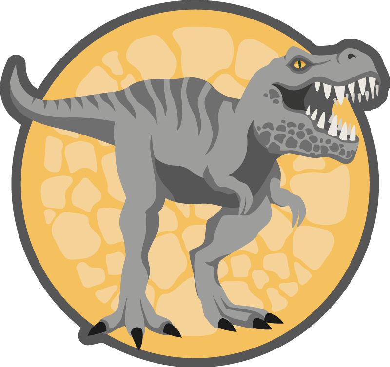 Dinosaur Circular Design kids vinyl rug - TenStickers
